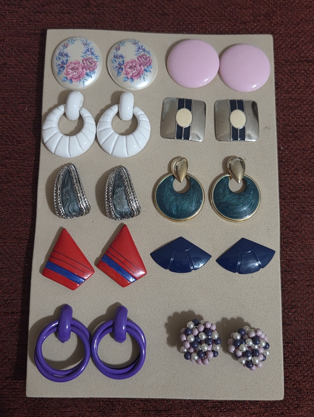Vintage Mixed Post Back Earrings Bundle Lot Set of 10 Pairs